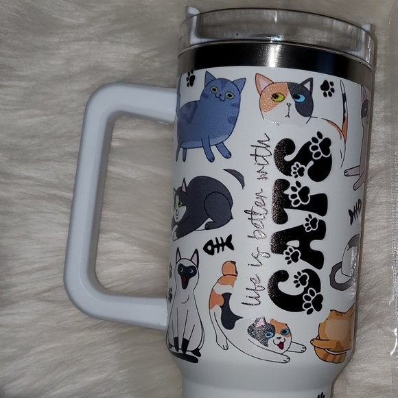 "Life is better with Cats" Insulated Cup - Picture 7 of 7